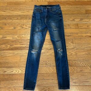 Aeropostale Blue Skinny Jeans with Modern Distressing